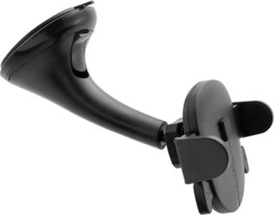Mbajtës telefoni për makinë FIXED Click, kupë thithëse për xham, rrotullim 360°, i zi