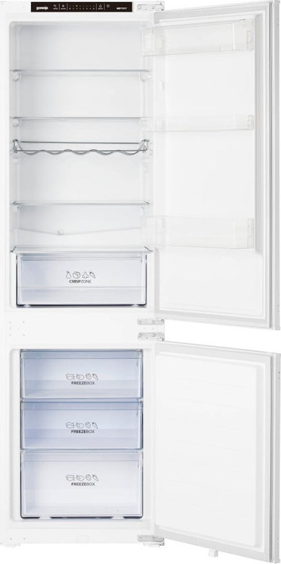 Frigorifer i integruar me ngrirës Gorenje NRKI 418 EP1, NoFrost, ekran LED, i bardhë