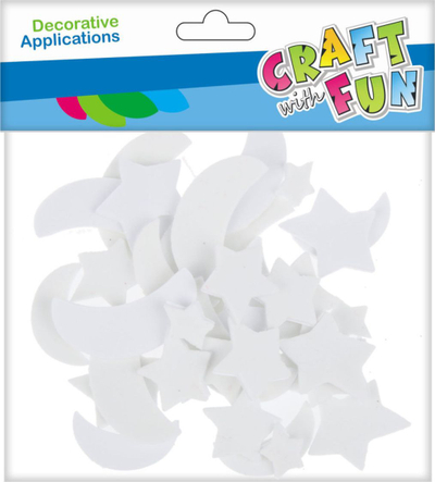 Sticker dekorativ Craft with Fun CF, yje dhe hëna fluo, vetëngjitës, 40 copë
