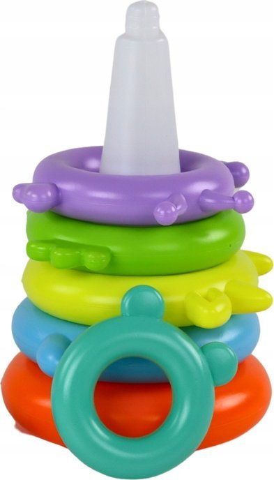 Lodër piramidë Dino Leantoys, 8 unaza, shumëngjyrëshe