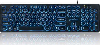 Tastierë Perixx PERIBOARD-317R, me kabllo USB, LED tri-ngjyrësh, layout US, e zezë