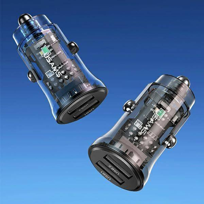 Karikues makine USAMS C31 CC162CC02, 3A, 2x USB A Fast Charge, blu
