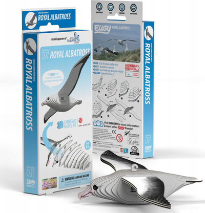 Puzzle 3D Fat Brain Toys Eugy Royal Albatross, karton, 6+, i bardhë