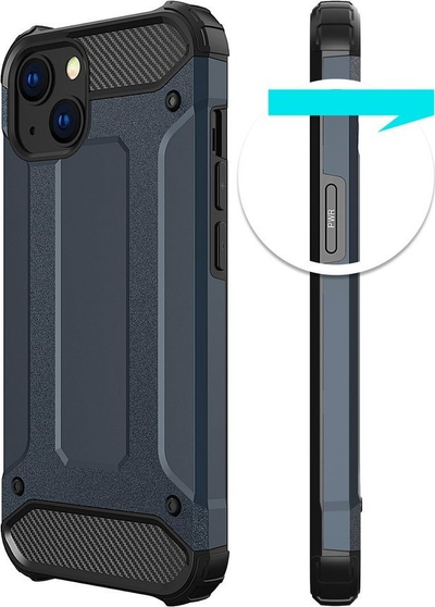 Maskë mbrojtëse Hurtel Hybrid Armor për iPhone 14 Plus, hibride, blu