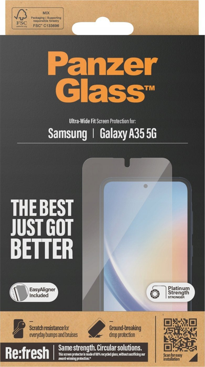 Заштитно стакло PanzerGlass Samsung Galaxy A35 5G, Ultra-Wide Fit, проѕирно