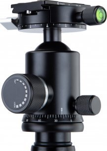 Tripod fotografik Fotopro X-65C FPH-62R, fibrë karboni, për udhëtime, i zi