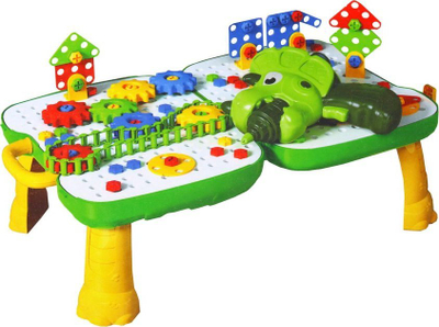 Set lodër DIY Leantoys dinozaur, valixhe tavolinë, me kaçavidë