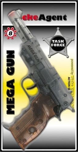 Pistoletë lodër Mega Gun Agent, 24 cm, 8-shot, shumëngjyrëshe