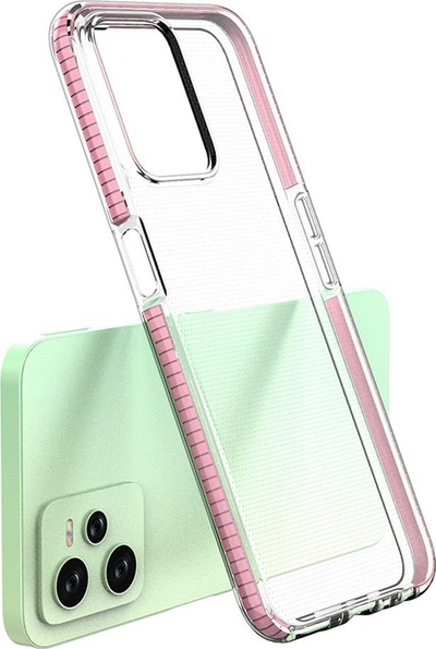 Maskë telefoni Spring për Realme C35, silikon i tejdukshëm, kornizë blu