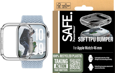 Kapak SAFE by PanzerGlass TPU Bumper për Apple Watch 10 46mm, mbrojtëse, transparente
