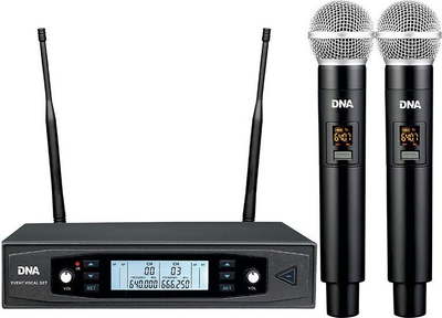 Set mikrofoni pa tela Bitmat Event Vocal, 2 mikrofona dore, UHF, i zi