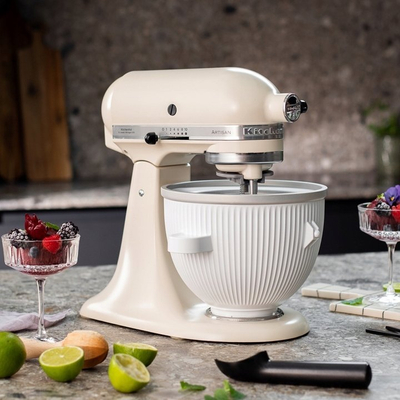 Aksesori mikseri KitchenAid 5KSMICM Ice Cream Maker, tas ftohës, për akullore, i bardhë