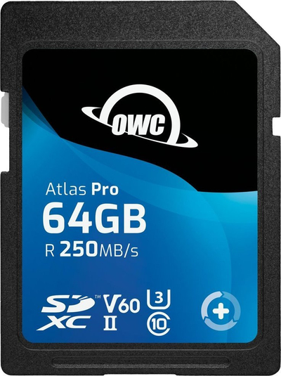Kartica за меморија OWC Atlas Pro UHS II, 64GB SDXC, 250MB/s, црна
