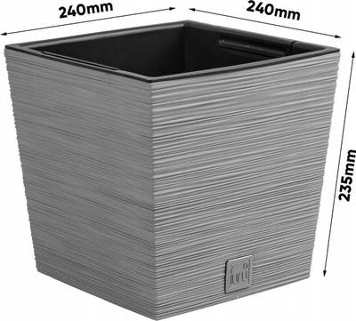 Vazo lulesh Prosperplast Furu DFS240, plastike, gri