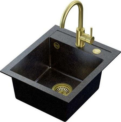 Set lavaman dhe rubinet Steiner Art Johnny 100, 43x50x20 cm, i zi/artë