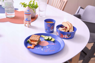 Set enësh për kalamaj Koziol Space, 3 copa, organik, blu