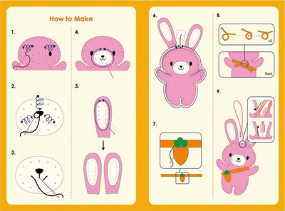 Set kreativ qepjeje MG Avenir Sew Your Own Keychain Rabbit, lodër varëse çelësash, për fëmijë 6+