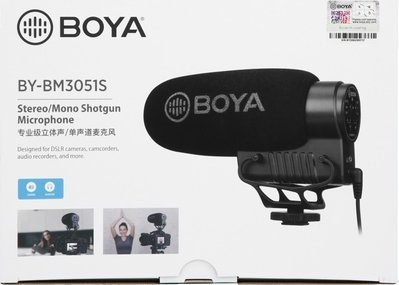 Mikrofon shotgun Boya BY-BM2040, super cardioid, për kamera dhe telefon, i zi