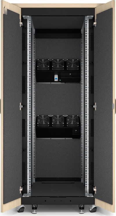 Kabinet serveri APC NetShelter Soundproof 32U, 230V, me rrota, ngjyrë dru maple