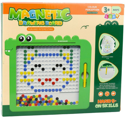 Lojë magnetike mozaik dinosaur, tabelë magnetike, 20 modele, jeshile