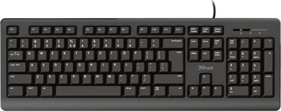 Set aksesorë zyre Trust Primo 4 in 1, tastierë, maus wireless, kufje, i zi