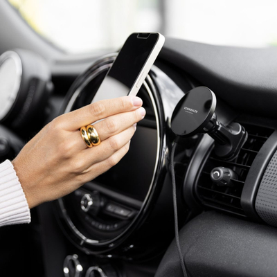 Ngarkues wireless për makinë Vonmählen Aura Car, fast charge, me USB, i zi