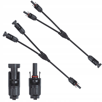 Splitter MC4 Type Y për panele fotovoltaike, 2xMC4, i zi