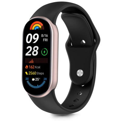 Rrip dore Tech-Protect Iconband Pure për Xiaomi Smart Band 8 9 10 NFC, silikon, i zi