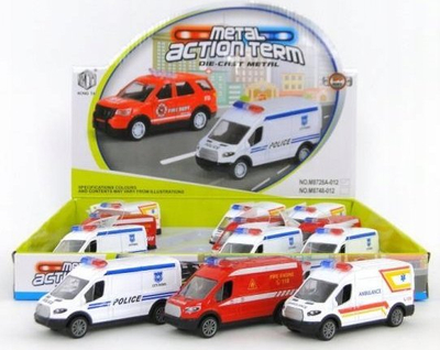 Makinë lodër metali për emergjenca Metal Action Team, 10 cm, modele të përziera, shumëngjyrëshe