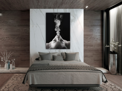 Tabllo kanavace Smoke Cloud, motiv abstrakt, vertikale, bardh e zi