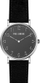 Orë dore për femra Paul Lorens PL20006A-1A1, quartz, rrip lëkure, e zezë