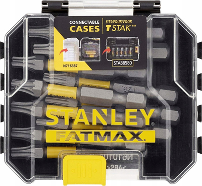 Set bitash Torx Stanley FatMax T25, 50mm, 10 copë, gri me të verdhë