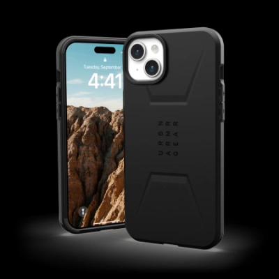 Këllëf telefoni UAG Civilian për iPhone 15 Plus, MagSafe, i zi