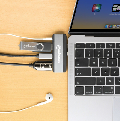 Dok USB C Manhattan Travel Dock, 4 porta, 4K, PD 100W, i zi