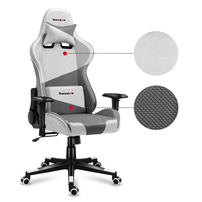 Karrige gaming Huzaro HZ-FORCE 6.2, e bardhë/hiri