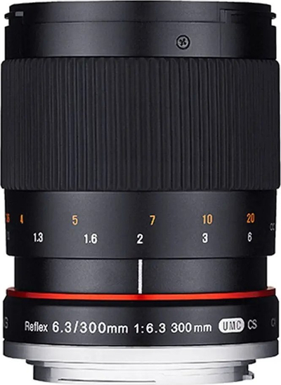 Objektiv Samyang Reflex 300mm F6.3, manual, për Canon, i zi