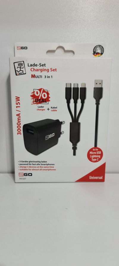 Karikues telefoni 2GO 797257, 1x USB, 5V, i zi