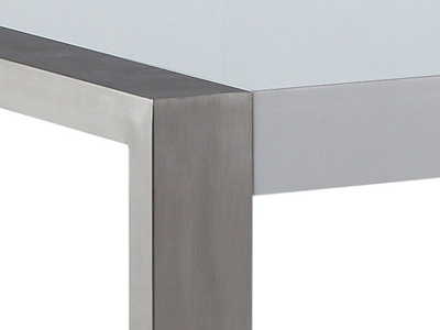 Tavolinë ngrënie ARCTIC Silver, 220x90 cm, çelik inox, e bardhë me argjend