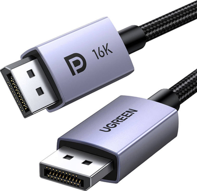 Kabllo Ugreen DisplayPort në DisplayPort, 2m, 16K, argjendtë