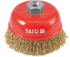 Furçë fronte për metal Yato YT-4766, 100mm, tel i veshur me bronz, fijë M14
