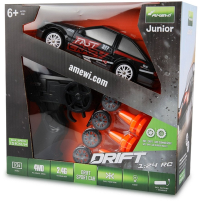Makinë sportive RC Amewi 21108, 1:24, 4WD, me drita LED