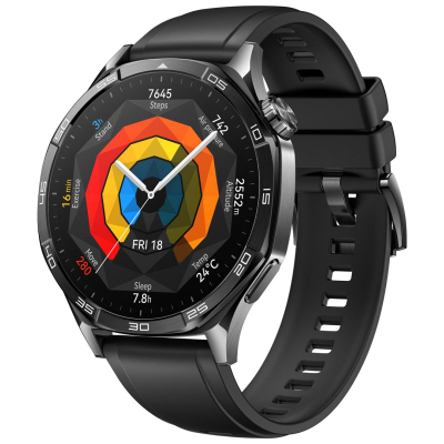 Ora inteligjente Huawei Watch GT 5, 46mm, rrip fluoroelastomer, e zezë