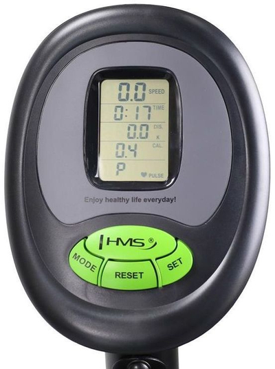 Biçikletë magnetike HMS R9259 Plus, 120kg, 142 x 65 x 98 cm, e zezë, e verdhë