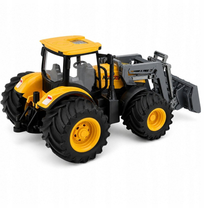 Lodër traktor ferme LeanToys, me buldozer, drita dhe zëra, 1:24, i verdhë