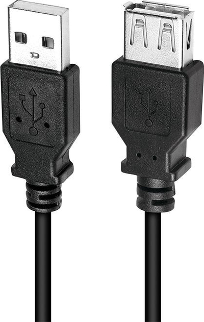 Kabllo USB LogiLink CU0010B, USB A në USB A, 2 m, i zi
