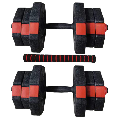 Set hantelash EB Fit 1033419, 2 x 10 kg, i rregullueshëm, i zi me të kuqe