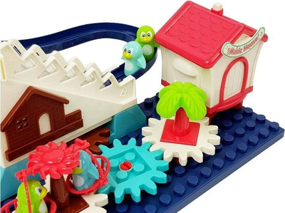 Lodër ndërtuese Lean Building Block Track, me shteg rrëshqitës, muzikore me bateri, shumëngjyrëshe