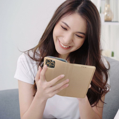Këllëf libri Smart Case për Samsung Galaxy A05, me magnet, me xhep karte, ngjyrë gold