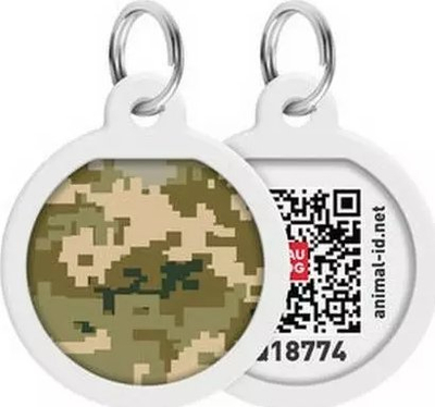 Varëse ID për qen Wau Dog Smart ID Circle Military, diametër 25mm