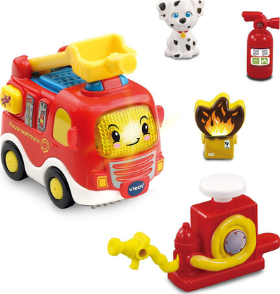 Lodër stacion zjarri VTech Tut Tut Baby Flitzer, interaktive, me kamion zjarrfikës, e kuqe